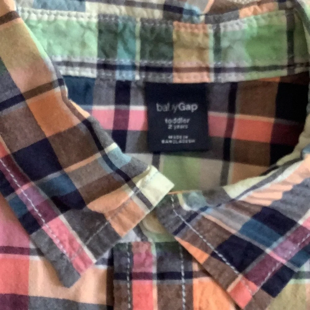 Gap - TOP - SHIRT - Size 2T - Plaid - 100% Cotton